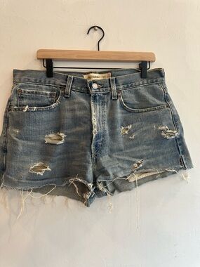 Levi's Distressed Light Blue Women's Denim Shorts